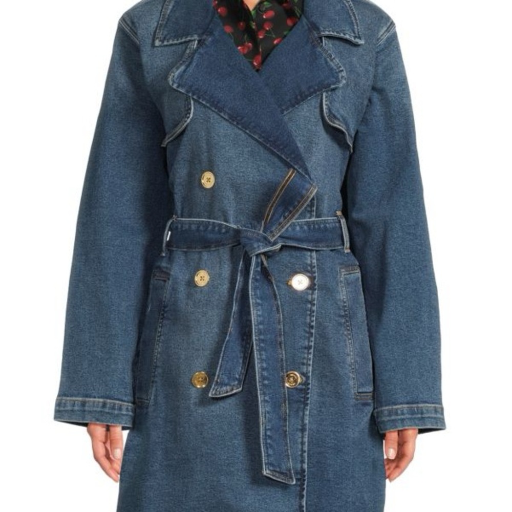 Michael Kors Double Breasted Denim Trench Coat
